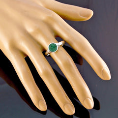 Indian Emerald Solitaire Indian 925 Silver Green Gems Featherlight Romantic Ring Jewellery