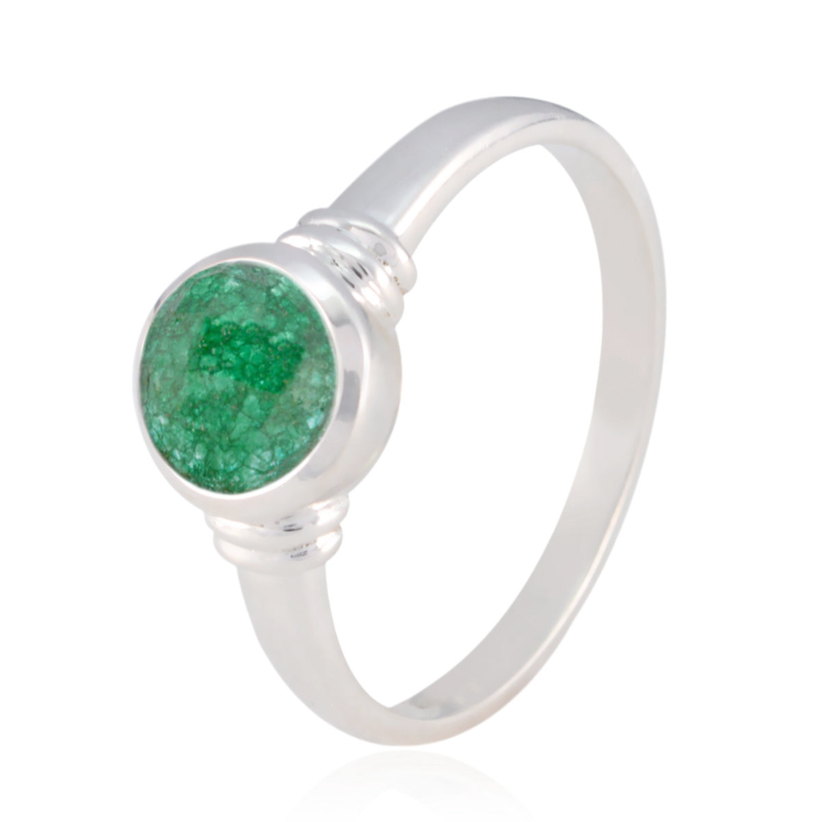 Indian Emerald Solitaire Indian 925 Silver Green Gems Featherlight Romantic Ring Jewellery