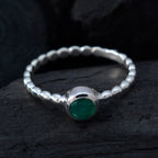 Indian Emerald Solitaire Egyptian Silver Green Gems Slim Graceful Ring Jewellery