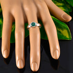 Indian Emerald Solitaire African Silver Green Gems Featherlight Sophisticated Ring Jewellery