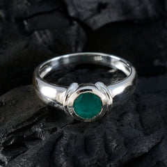 Indian Emerald Solitaire African Silver Green Gems Featherlight Sophisticated Ring Jewellery