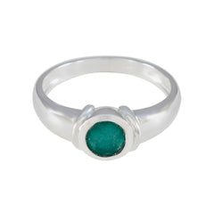 Indian Emerald Solitaire African Silver Green Gems Featherlight Sophisticated Ring Jewellery