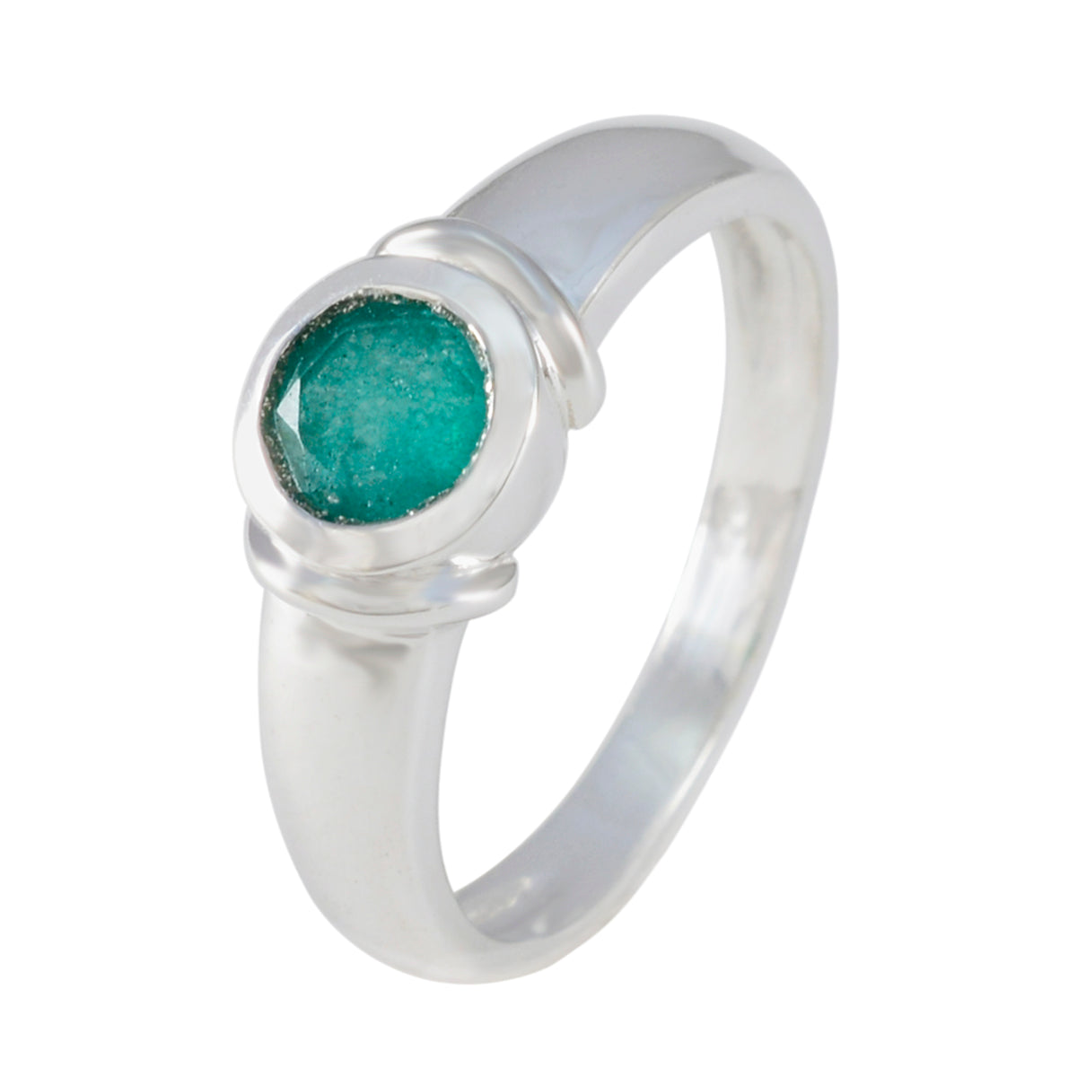 Indischer Smaragd Solitär Afrikanisches Silber Grüne Edelsteine Federleichter, anspruchsvoller Ringschmuck Zweitbild