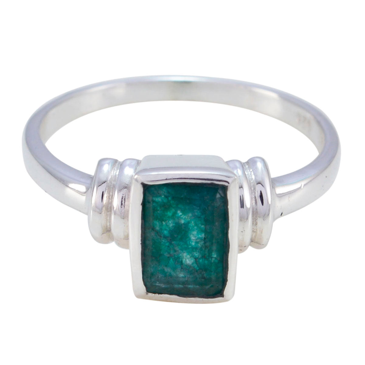 Indian Emerald Solitaire Japanese 925 Silver Green Gemstones Dainty Graceful Ring Jewellery