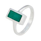 Indian Emerald Solitaire Russian 925 Sterling Silver Green Gems Slim Sophisticated Ring Jewelry