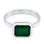Indian Emerald Solitaire Moroccan Silver Green Gemstone Tiny Contemporary Ring Jewelry