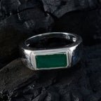 Indian Emerald Solitaire Indian Silver Green Gemstone Tiny Romantic Ring Jewelry