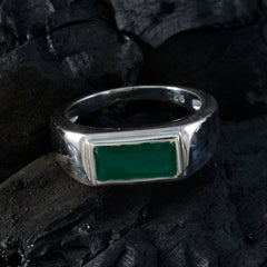 Indian Emerald Solitaire Indian Silver Green Gemstone Tiny Romantic Ring Jewelry