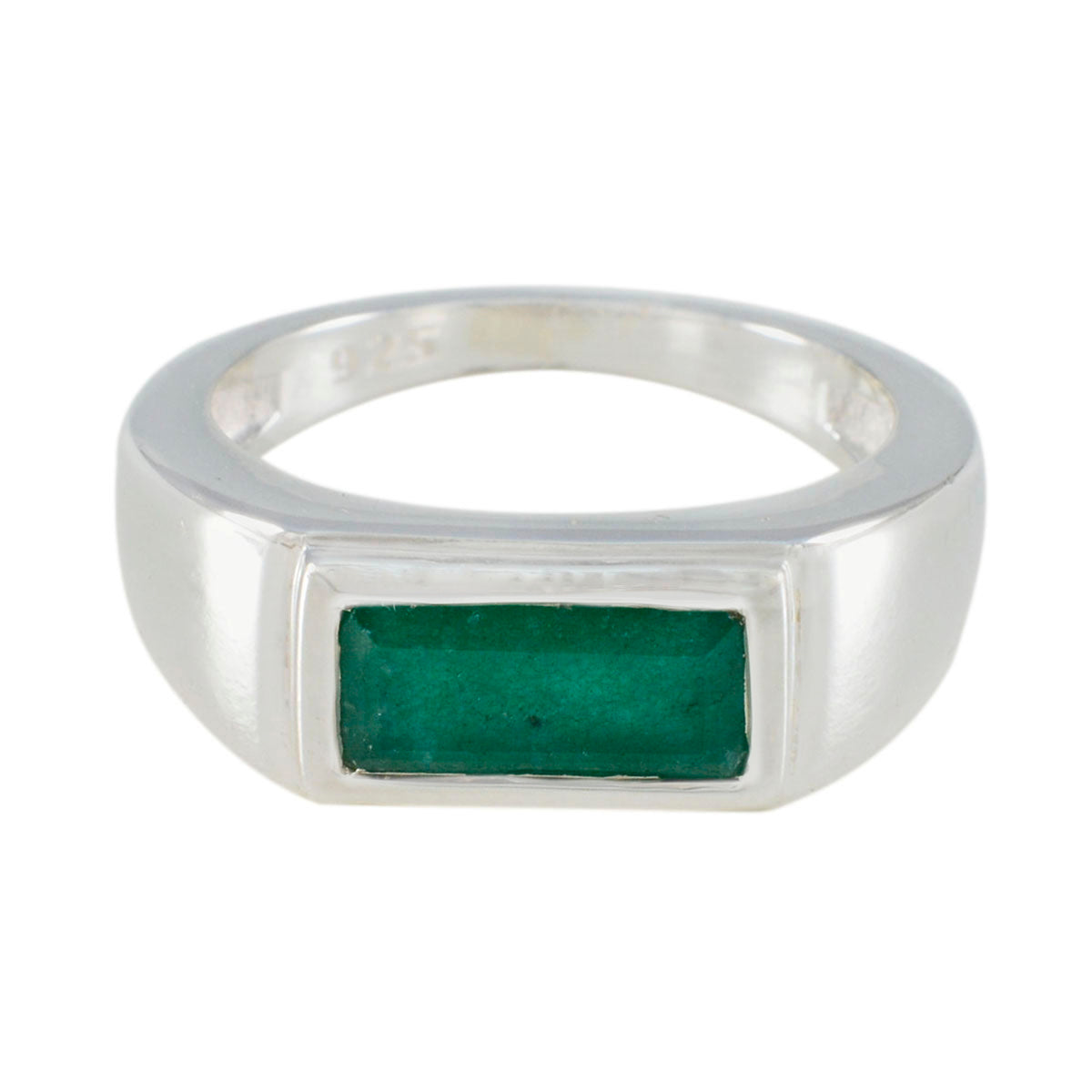 Indian Emerald Solitaire Indian Silver Green Gemstone Tiny Romantic Ring Jewelry