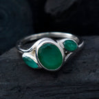 Indian Emerald Trilogy Indian 925 Sterling Silver Green Gems Slim Artisan Ring Jewellery
