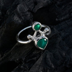 Indian Emerald Toi et Moi Moroccan Sterling Silver Green Gemstones Tiny Love Ring Jewelry