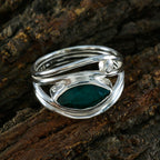Indian Emerald Toi et Moi French Silver Green Gemstones Tiny Cultural Ring Jewellery