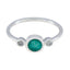 Indian Emerald Trilogy Korean 925 Silver Green Gems Elegant  Contemporary Ring Jewelry