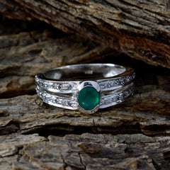 Indian Emerald Halo African 925 Silver Green Gems Featherlight Modern Ring Jewellery