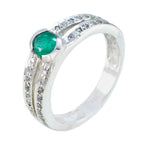 Indian Emerald Halo African 925 Silver Green Gems Featherlight Modern Ring Jewellery