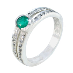 Indian Emerald Halo African 925 Silver Green Gems Featherlight Modern Ring Jewellery