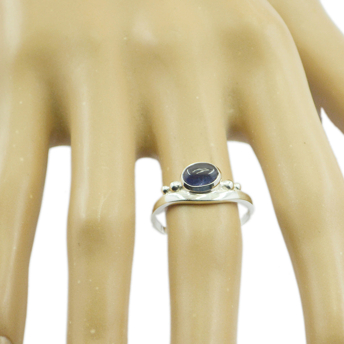 Iolite Solitaire Japanese 925 Sterling Silver Blue Gemstone Delicate Fairytale Ring Jewellery