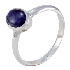 Iolite Solitaire Turkish Sterling Silver Blue Gems Delicate Glamorous Ring Jewellery