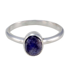 Iolite Solitaire Turkish Sterling Silver Blue Gems Delicate Glamorous Ring Jewellery