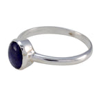 Iolite Solitaire Turkish Sterling Silver Blue Gems Delicate Glamorous Ring Jewellery