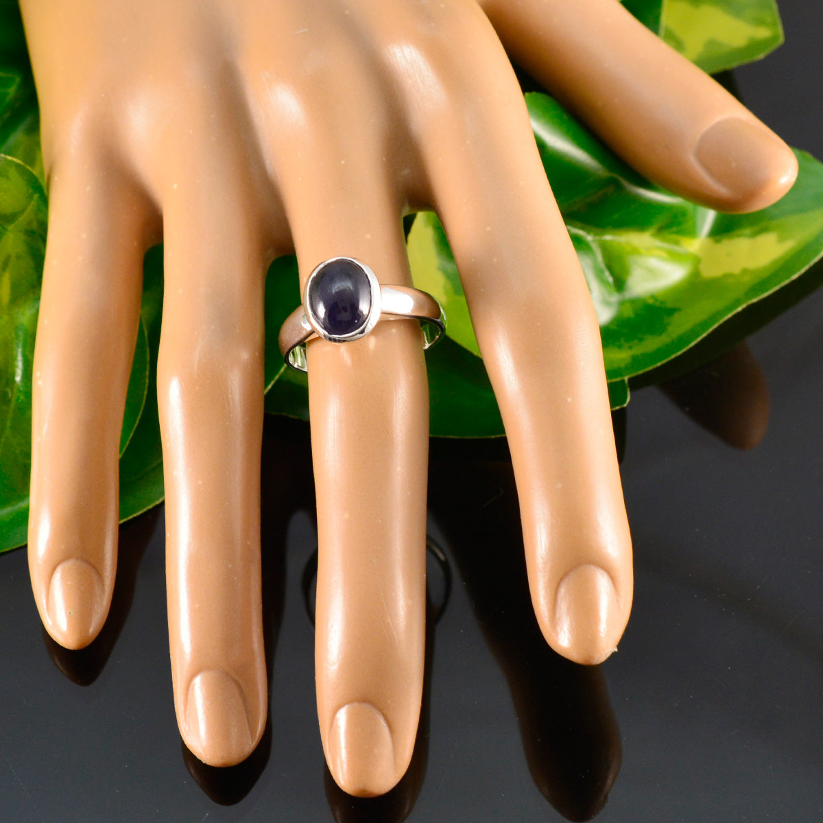 Iolite Solitaire French Sterling Silver Blue Gemstones Classic Sophisticated Ring Jewelry