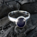 Iolite Solitaire French Sterling Silver Blue Gemstones Classic Sophisticated Ring Jewelry