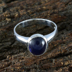 Iolite Solitaire French Sterling Silver Blue Gemstones Classic Sophisticated Ring Jewelry