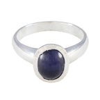 Iolite Solitaire French Sterling Silver Blue Gemstones Classic Sophisticated Ring Jewelry