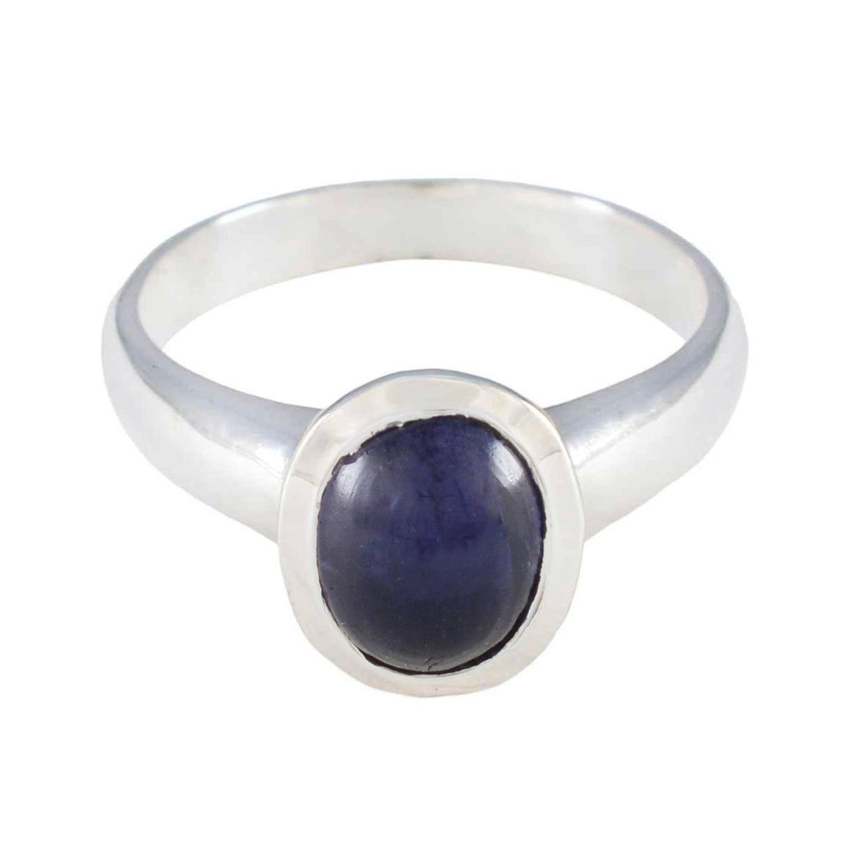 Iolite Solitaire French Sterling Silver Blue Gemstones Classic Sophisticated Ring Jewelry