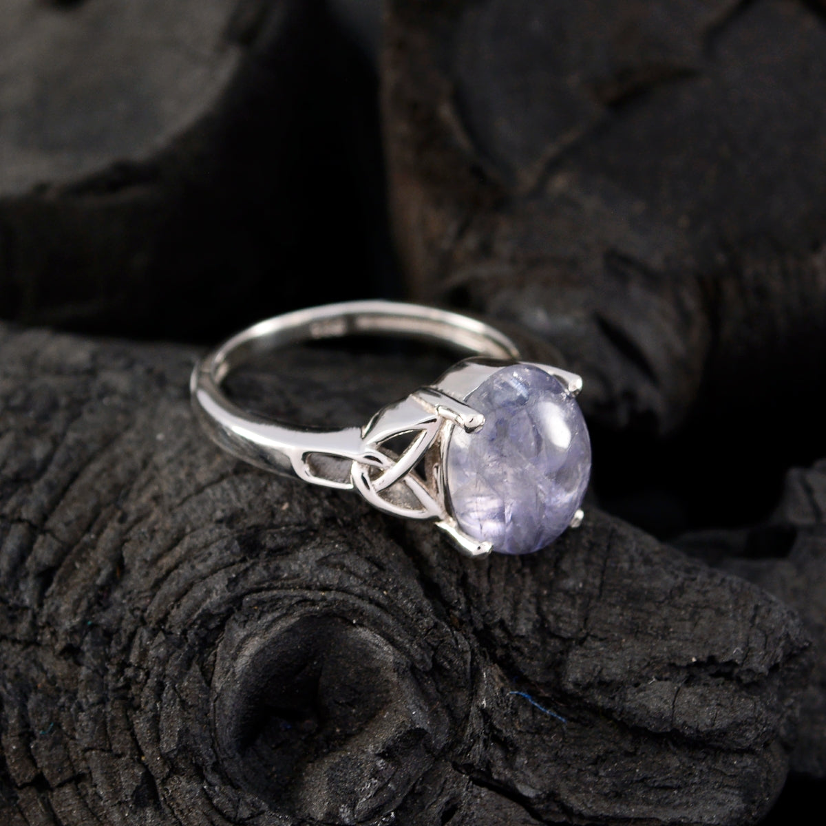 Iolite Solitaire Turkish 925 Silver Blue Gemstones Whisper thin Claddagh Ring Jewellery