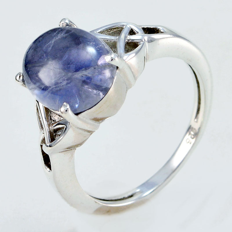 Iolite Solitaire Turkish 925 Silver Blue Gemstones Whisper thin Claddagh Ring Jewellery