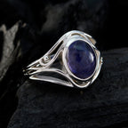 Iolite Solitaire Moroccan 925 Sterling Silver Blue Gemstone Tiny Traditional Ring Jewelry