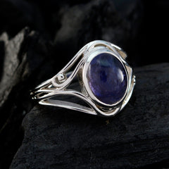 Iolite Solitaire Moroccan 925 Sterling Silver Blue Gemstone Tiny Traditional Ring Jewelry