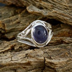 Iolite Solitaire Moroccan 925 Sterling Silver Blue Gemstone Tiny Traditional Ring Jewelry