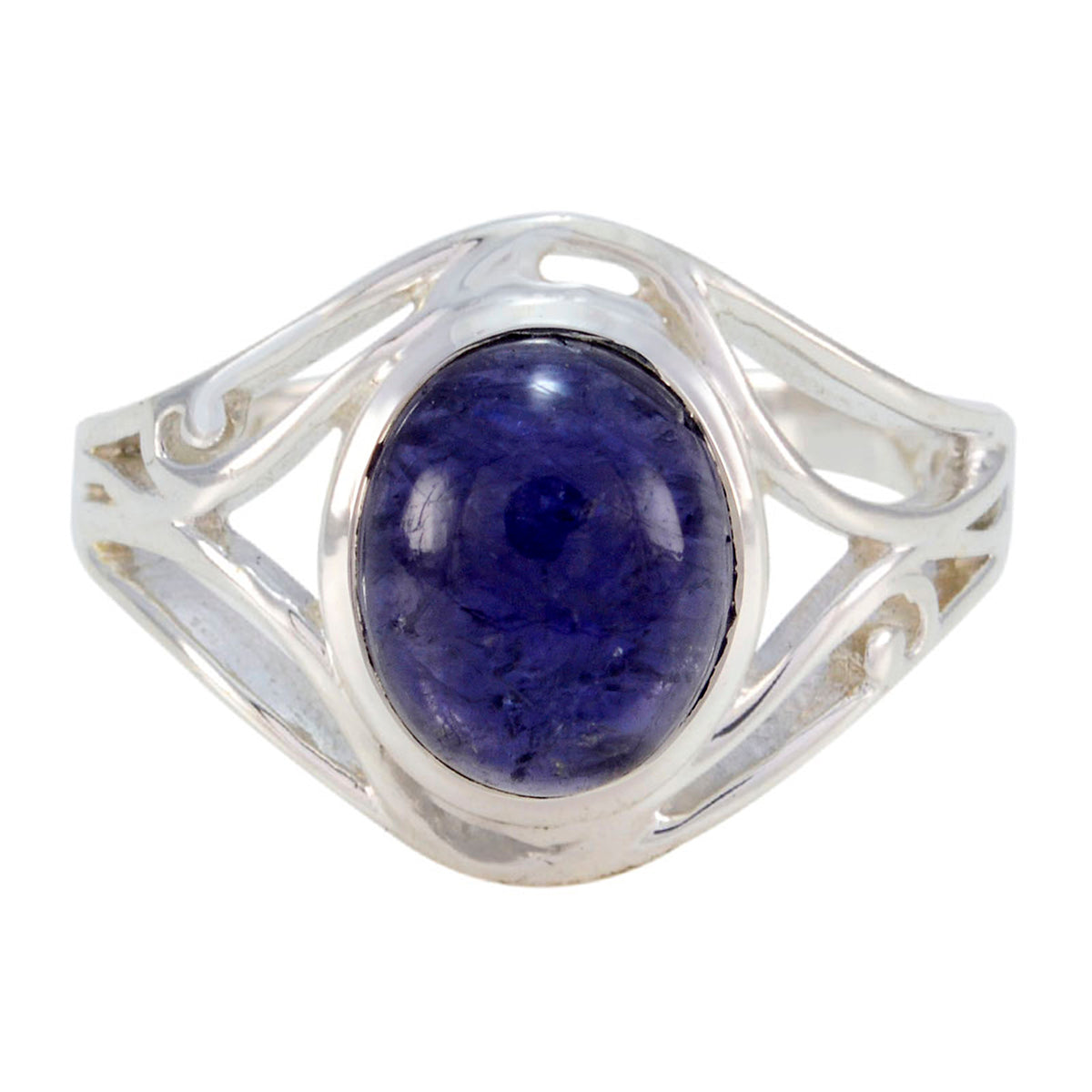 Iolite Solitaire Moroccan 925 Sterling Silver Blue Gemstone Tiny Traditional Ring Jewelry Huvudsaklig produktbild
