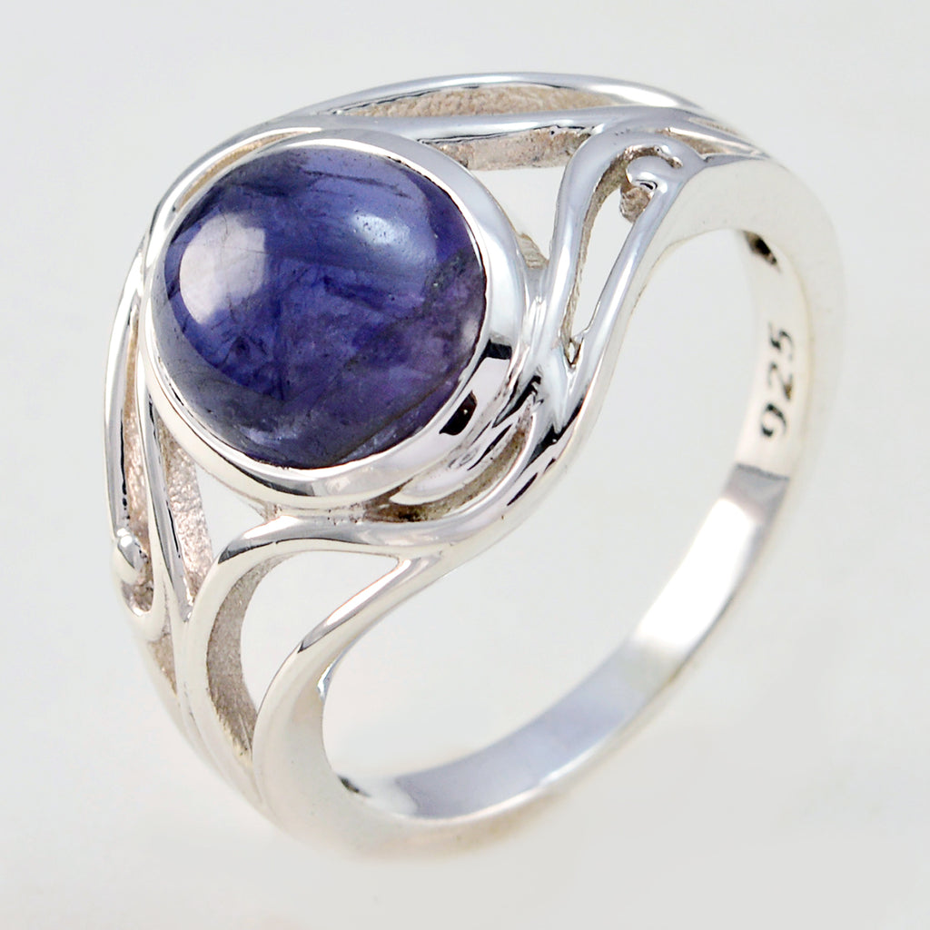 Iolite Solitaire Moroccan 925 Sterling Silver Blue Gemstone Tiny Traditional Ring Jewelry