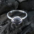 Iolite Solitaire Japanese 92.5 Silver Blue Gemstones Dainty Contemporary Ring Jewelry