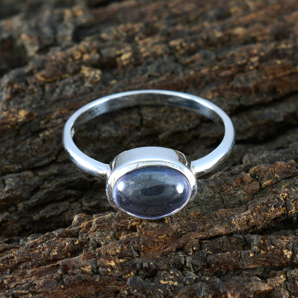 Iolite Solitaire Japanese 92.5 Silver Blue Gemstones Dainty Contemporary Ring Jewelry