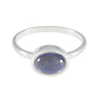Iolite Solitaire Japanese 92.5 Silver Blue Gemstones Dainty Contemporary Ring Jewelry