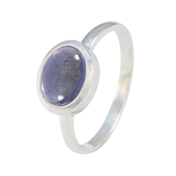 Iolite Solitaire Japanese 92.5 Silver Blue Gemstones Dainty Contemporary Ring Jewelry