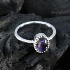 Iolite Solitaire Turkish 925 Silver Blue Gemstones Delicate Glamorous Ring Jewelry