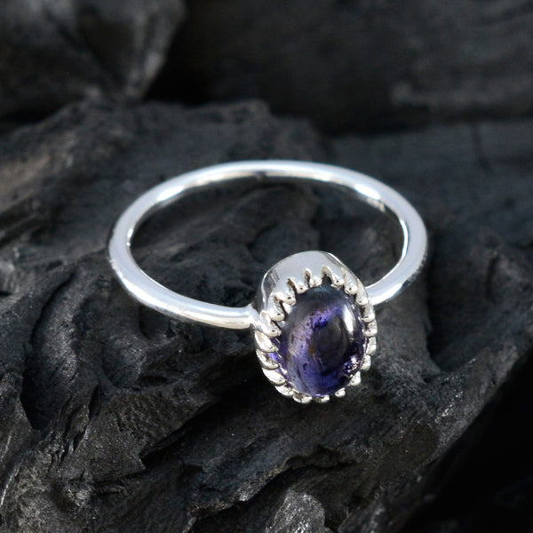 Iolite Solitaire Turkish 925 Silver Blue Gemstones Delicate Glamorous Ring Jewelry