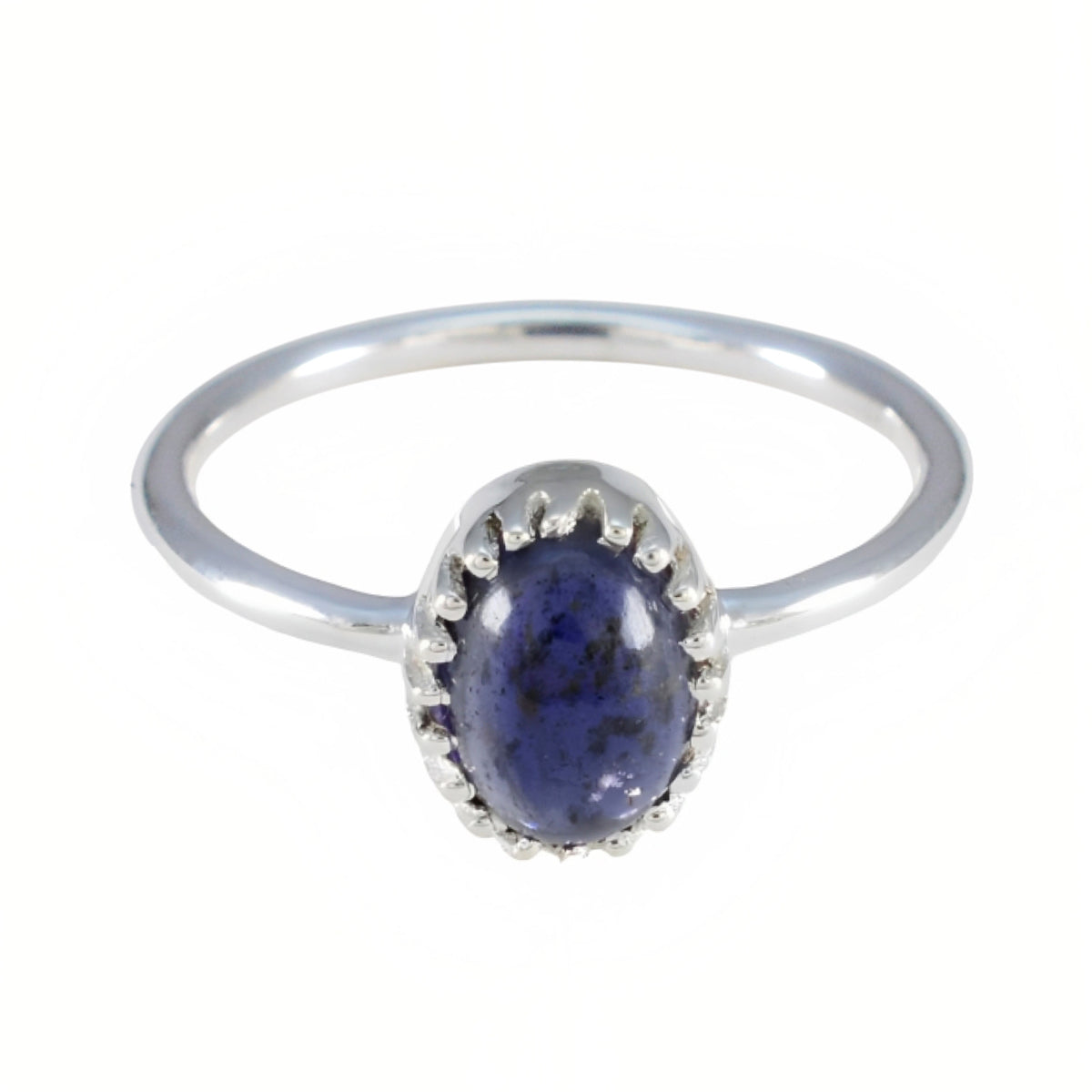 Iolite Solitaire Turkish 925 Silver Blue Gemstones Delicate Glamorous Ring Jewelry