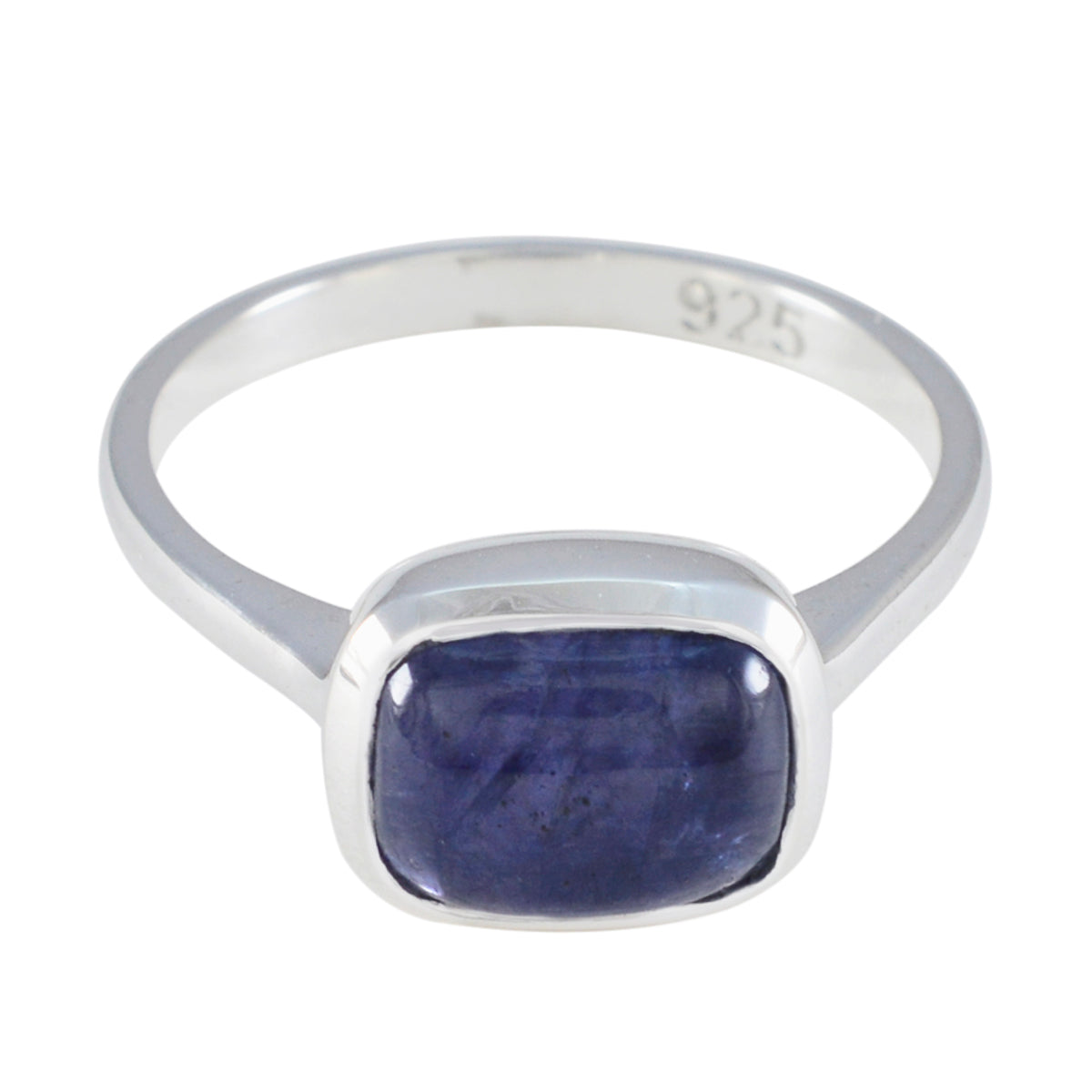 Iolite Solitaire Russian 92.5 Silver Blue Gems Slim Fairytale Ring Jewelry Hoofdafbeelding