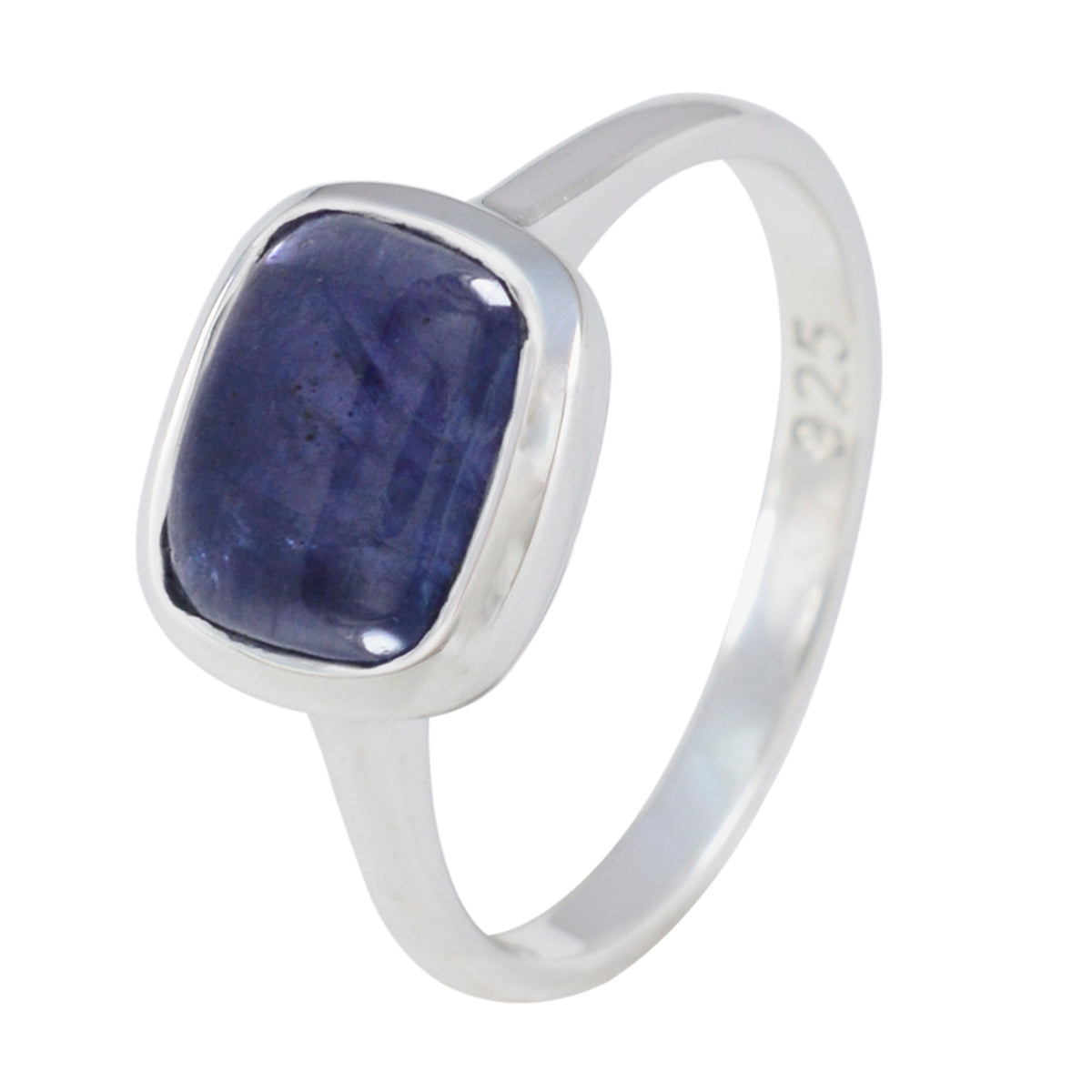 Iolite Solitaire Russian 92.5 Silver Blue Gems Slim Fairytale Ring Jewelry Второстепенное изображение товара