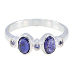 Iolite Halo Turkish 925 Silver Blue Gemstones Dainty Abstract Ring Jewellery