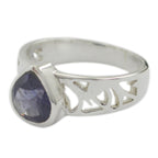 Iolite Solitaire Moroccan Sterling Silver Blue Gemstones Classic Heart Ring Jewelry