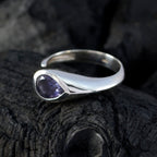 Iolite Solitaire Turkish 92.5 Silver Blue Gemstones Whisper thin Glamorous Ring Jewelry