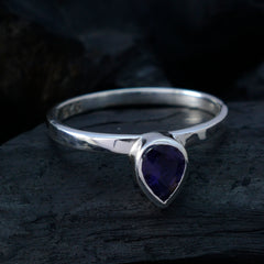 Iolite Solitaire Japanese Sterling Silver Blue Gemstones Delicate Heart Ring Jewellery