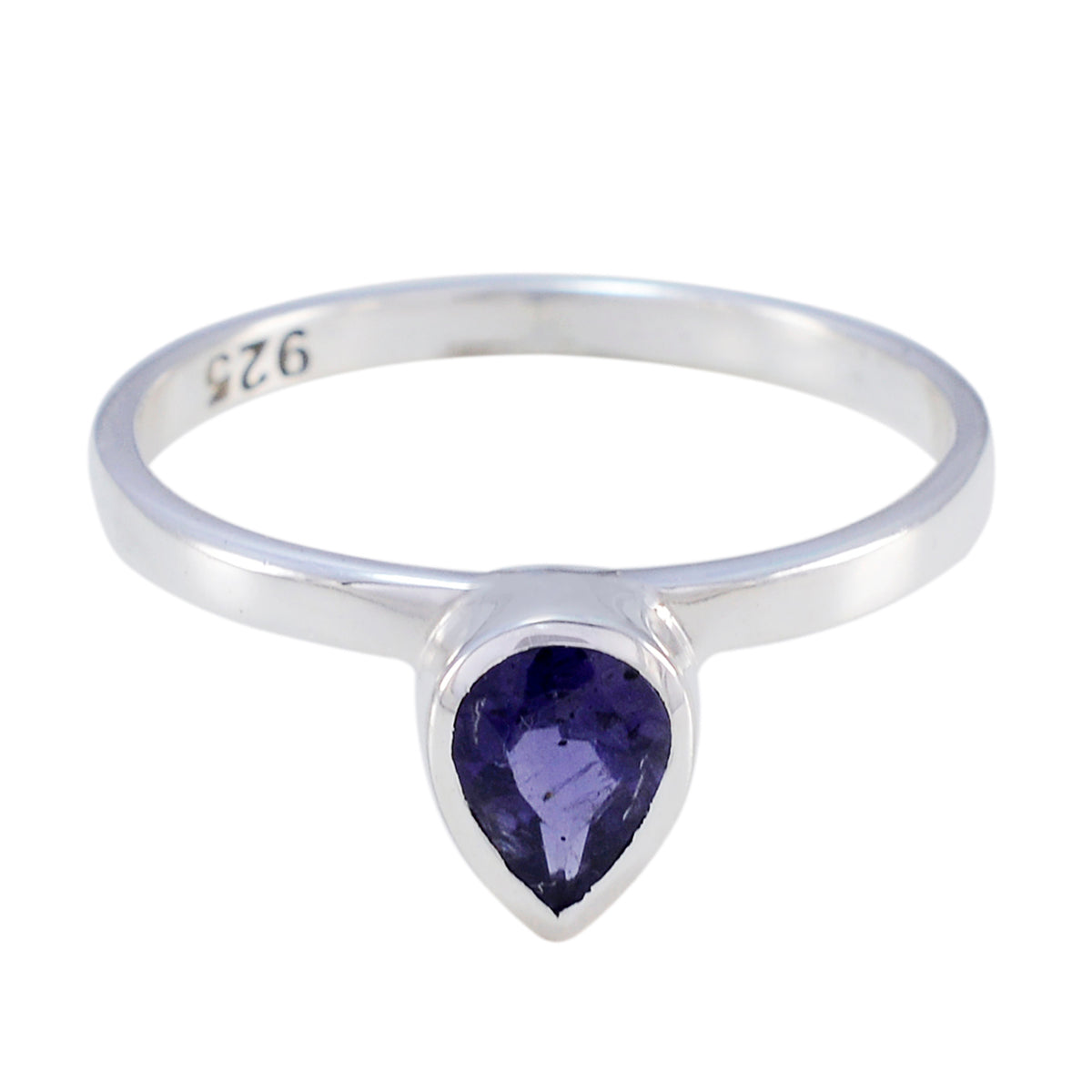 Iolite Solitaire Japanese Sterling Silver Blue Gemstones Delicate Heart Ring Jewellery Image principale du produit